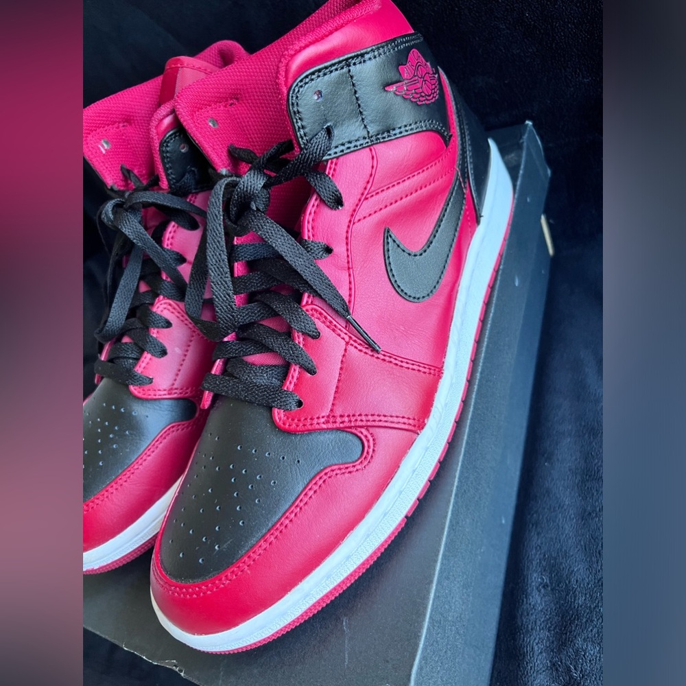 Air Jordan 1 mids, men size 10, red and black